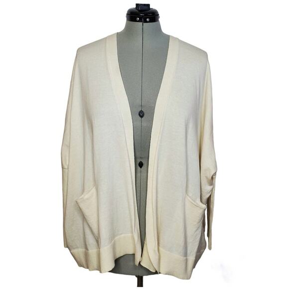 Moth (Anthropologie) cream open-front oversized cardigan, size XS/S Comfy/Cozy - Picture 9 of 10